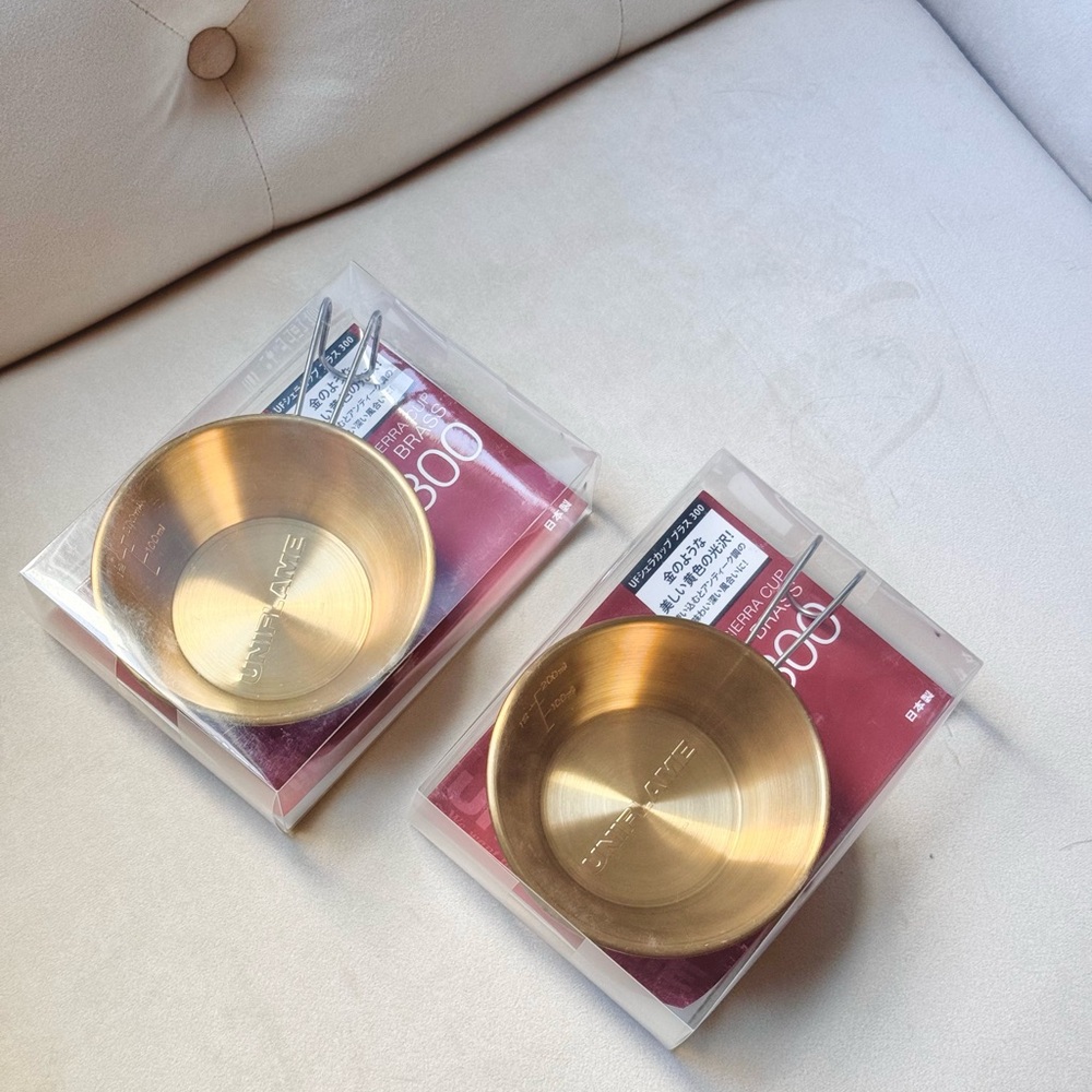 NWT UNIFLAME Japan Camping Sierra Cup 300ml Gold Brass